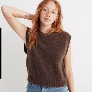 Madewell Brown Boucle Sweater Vest